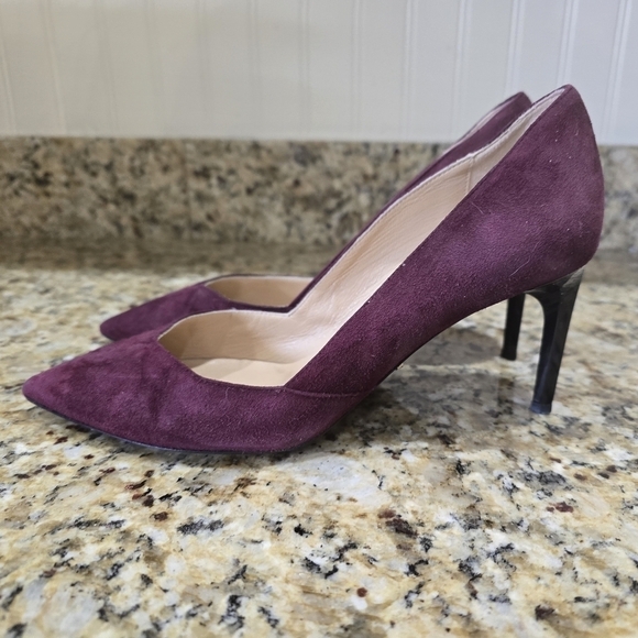 Diane Von Furstenberg Lille D'Orsay Suede Pumps Purple Size 7 - Picture 2 of 7